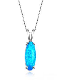 Weddings Jewelry LuckyShine 1Pcs Gorgeous Style Fine Blue Oval Genuine Opal Gemstone Silver Fashion Women Charm Necklace Pendant8989694