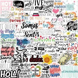 10/50Pcs Spanish Inspirational Stickers Motivational Phrases Life Quotes Decals DIY Laptop Study Room Scrapbooking Stickers Toy