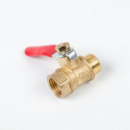 All Copper 1/8 1/4 3/8 1/2 Pneumatic Red Handle Inside and Outside Wire Ball Valve Door Switch DN15 Water Pipe Air Pump Valve