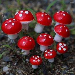 Decorative Figurines 20Pcs Artificial Mini Resin Mushroom Miniatures Fairy Garden Landscape Moss Terrarium Crafts Potted MicroLandscape