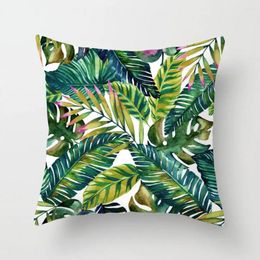 Pillow Printed Pillowcase Luxurious Leaf Print Cover Soft Durable Decorative Case Easy To Wash Maintain Stylish Home