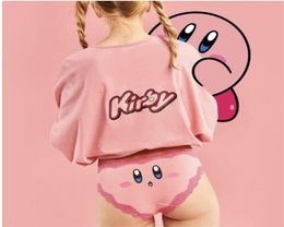 WXCTEAM Kirby Tshirt Super Star Kirby x YUMMY Batwing Loose Top Women Girl Summer Homewear Lolita Sweet Summer Tee Dropping Ship T8367877