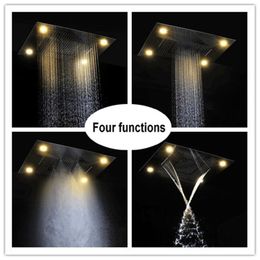 hm 2024 Luxury Large Thermostatic Shower Set 600x800mm Rainfall Mist Waterfall ShowerHead Panel Body Jet Bath LED Faucet System