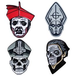 Ghost Rock Band I Heart Papa Pop Singer Brooches Badges Metal Enamel Lapel Pins Brooches Jewellery Accessories