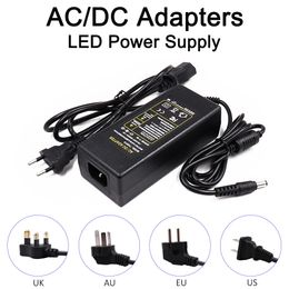 3A AC/DC Adapters LED Power Supply EU US AU UK Plug for COB LED Strip Lighting Transformer LED Driver LED Switching Power Supply