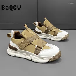 Casual Shoes Autum Loafers Chunky Luxury Sneaker Microfiber Leather Running Breathable Color Block Non-slip