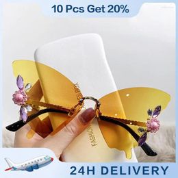 Sunglasses Trendy Fashion Frameless Apparel Accessories Glasses Clothing Eyewear Butterfly Durable Uv400