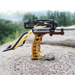 Powerful Laser Spring Metal Slingshot with Magnetic Wrist Support Rubber Band Outdoor Hunting and Fish Shooting Sports Catapult