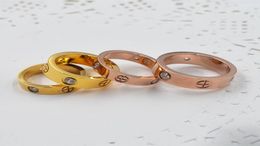 Wedding Ring Woman Accesories Titanium Steel Men's Fashion Jewellery Rose Gold Luxury Couple Engagement Love4365511