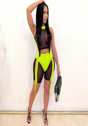 Sheer Mesh Sexy Two Piece Set Women Clothing Sets Summer Crop Top Biker Shorts Festival Bodycon 2 Piece Club Outfits for Women13010440