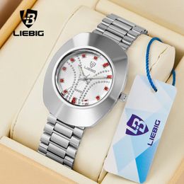 Wristwatches LIEBIG Japan Quartz Movement Wristwatch Clock Male Luxury Golden Full Steel Watches Men Casual 3Bar Waterproof Reloj Hombre