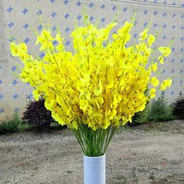 Decorative Flowers Dancing Orchid Wedding Flower Yellow WenxinPhalaenopsis Home Decoration Artificial Simulation Plant