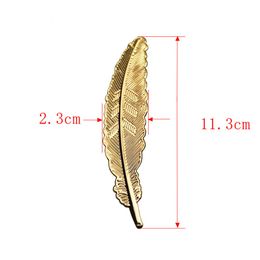 1PC Retro Metal Feather Bookmarks Gold/Silver Antique Copper Book Clips Page Markers Student Gift Stationery Office Accessories