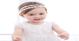Baby Girls Headbands Korean Princess Pearl Rhinestone lace Tulle Headwear Kids Ribbon Hairbands Children Hair Accessories KHA3972969360