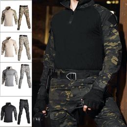 Tactical Suits Men's Combat Uniforms Long Sleeve Shirt and Pants with Elbow Knee Pads Hunting Clothing