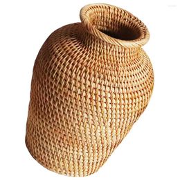 Vases Rattan Vase Decoration Plants Container Flower Artificial Flowers Tall Creative Fresh Bouquets Floral Decorations