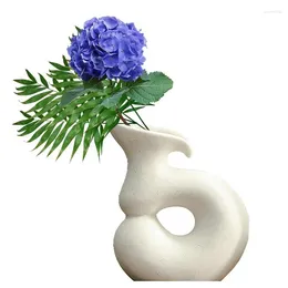Vases Ceramic Flower Vase Home Decor Geometric Shape Handcrafted Ornaments For Restaurant El Bedroom Dining Room