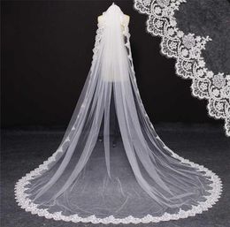 Real Images Single Tier Bling Sequins Lace Edge Mantilla Bridal Veil with Comb Cathedral Long Wedding Veil NV71013871688