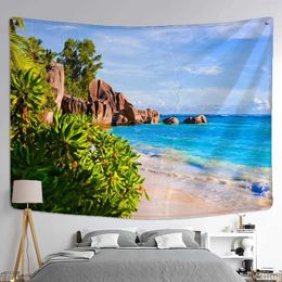 Hanging Tapestries Landscape Painting Tapestry Wall Colourful Natural Scenery Bohemian Travel Mattress Studio Living Room Art Decor R0411