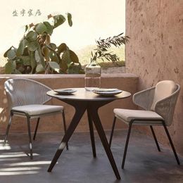 Nordic Outdoor Table and Chair Balcony Courtyard Garden Waterproof Sunscreen Leisure Outdoor Rattan Chair Coffee Table