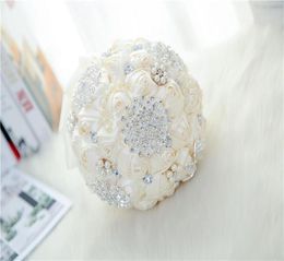 White Bridal Wedding Bouquet de mariage Pearls Bridesmaid Artificial Wedding Bouquets Flower Crystal buque de noiva 20203275289