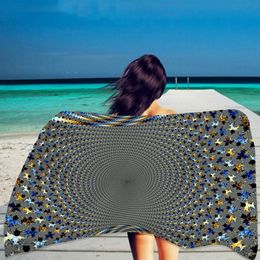 Geometry Whirlpool Bath Towel Print Colourful Line Kid Teens Girls Gifts Travel Outdoor Portable Camp Swimming Mountain Climbing