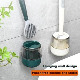 Soap Dispensing Toilet Brush with Holder Silicone Long Handled Cleaning Brush Wc Toilet Brushes Bathroom Accessories 2023 New