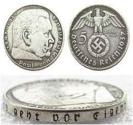 Germany 5 Mark 1937ADEFGJ 6pcs Mintmarks For Chose silver Plated Craft Copy Coins metal dies manufacturing factory 5600608