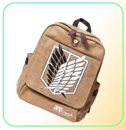 Attack on Titan Backpack Men Women Canvas Japan Anime Printing School Bag for Teenagers Travel Bags Mochila Galaxia LJ2102039646851