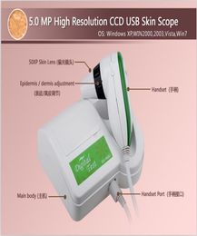 50 MP LED illuminator High Resolution CCD USB Skin Hair Digital Test Scanner Diagnosis Analyzer Detector2646739