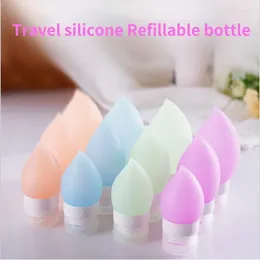 Storage Bottles 60ml/89ml Water Drop Silicone Refillable Containers Travel Portable Set Emulsion Bottle Shampoo Shower Cosmetic