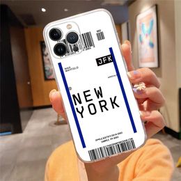 Phone Case For iphone 15 14 Pro Max 13 12 11 Pro Max XS Max XR X 12mini 14 Plus Air tickets Tokyo Mexico Funda Capa Cell