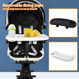 Infant Table Plate Food-Grade Baby Food Tray Large Capacity Boys Girls Stroller Hand Rest Food Plate Stroller Accessories