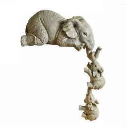 Decorative Figurines 3 In 1 Cute Elephant Holding Baby Resin Crafts Home Furnishing Gift Decoration Statue