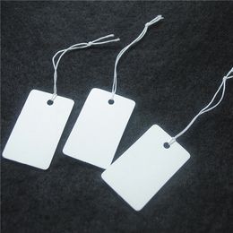 1000PCS White Paper Tags Price Labels 2.3X3.7CM 5X3CM Handcraft Selling Fruit With Elastic Wire Better Quality Free Shippings