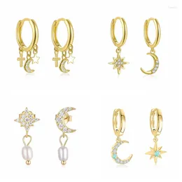 Dangle Earrings BOAKO 925 Sterling Silver Star Moon For Women Girl Ramadan 2024 Fashion Trendy Islamic Jewellery Fine Earring