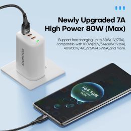 7A 100W USB Type C Cable Fast Charging Wire Charger Data Cord for Huawei P40 Samsung Realme OPPO Oneplus Smartphones USB C Cable