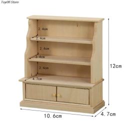 1:12 Dollhouse Miniature Handmade Wooden Bookcase Locker Storage Cabinet Shelf Rack Furniture Model Study LivingRoom Scene Decor