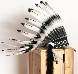 Indian Feather Headdress American Indian Feather Headpiece Feather Headband Headwear Party Decoration Photo Props cosplay5868804