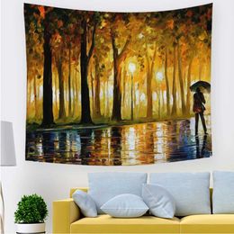 Hawkalice Mountain Tapestry Forest Tree Tapestries Hippie Sunset Wall Nature Landscape Hanging For Room R0411