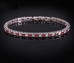 New Trendy White Gold Plated Square CZ Tennis Braclet for Girls Women for Party Wedding Gift for Friend7652708
