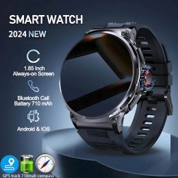 Watches New 1.85 Inch Ultra HD AMOLED Display 710 mAh Large Battery Smart Watch Men Sports Tracker Bluetooth Call Watchs for Android IOS