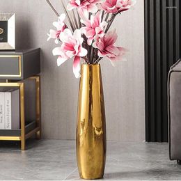 Vases Nordic Style Gold Ceramic Vase Decoration Home Ikebana Silver Modern Interior Chinese En Ceramique