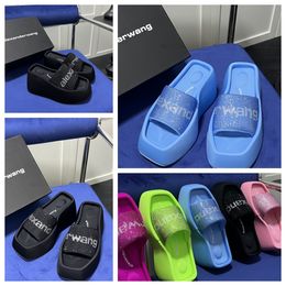 Designer Luxury Sandals Slippers Womens Velvet rhinestone Velcro tape Soft Room GAI Platform Size 35-42 party formal office