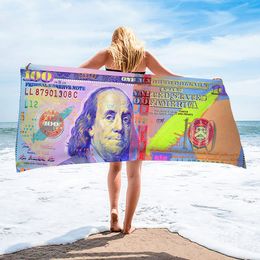 Colour One Hundred Dollar USA Bill Beach Towels Women Men Home Bathroom Outdoor Sports Quick Dry Bath Beach Towel for Kids Adults