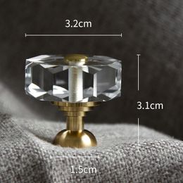 1 Set Crystal Knob Handle Luxury Brass Drawer Knob Cupboard Pulls Cabinet Door Wardrobe Handles Furniture Hardware Round Squre