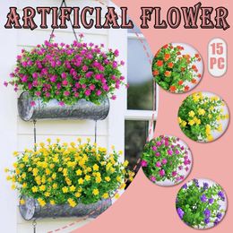 Decorative Flowers 15pc Artificial Flower Latex Real Bridal Wedding Bouquet Home Decoration Fashionable And Simple Room Living