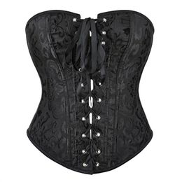 Sexy Corset Lingerie For Women Floral Jacquard Overbust Bustier Waist Cincher Corselet Hot Plus Size Party Clubwear