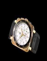 Wristwatches 2021 BR Men Model Sport Quartz Bell Luxury Woman Multifunction Watch Business Rubber Man Calendar Ross Square Wristwa9981214