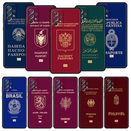 Algeria Russia Passport Phone Case For Samsung Galaxy A13 A51 A71 A41 A31 A21S A11 A03S A12 A32 A52 A22 A23 A33 A53 A73 5G Cover